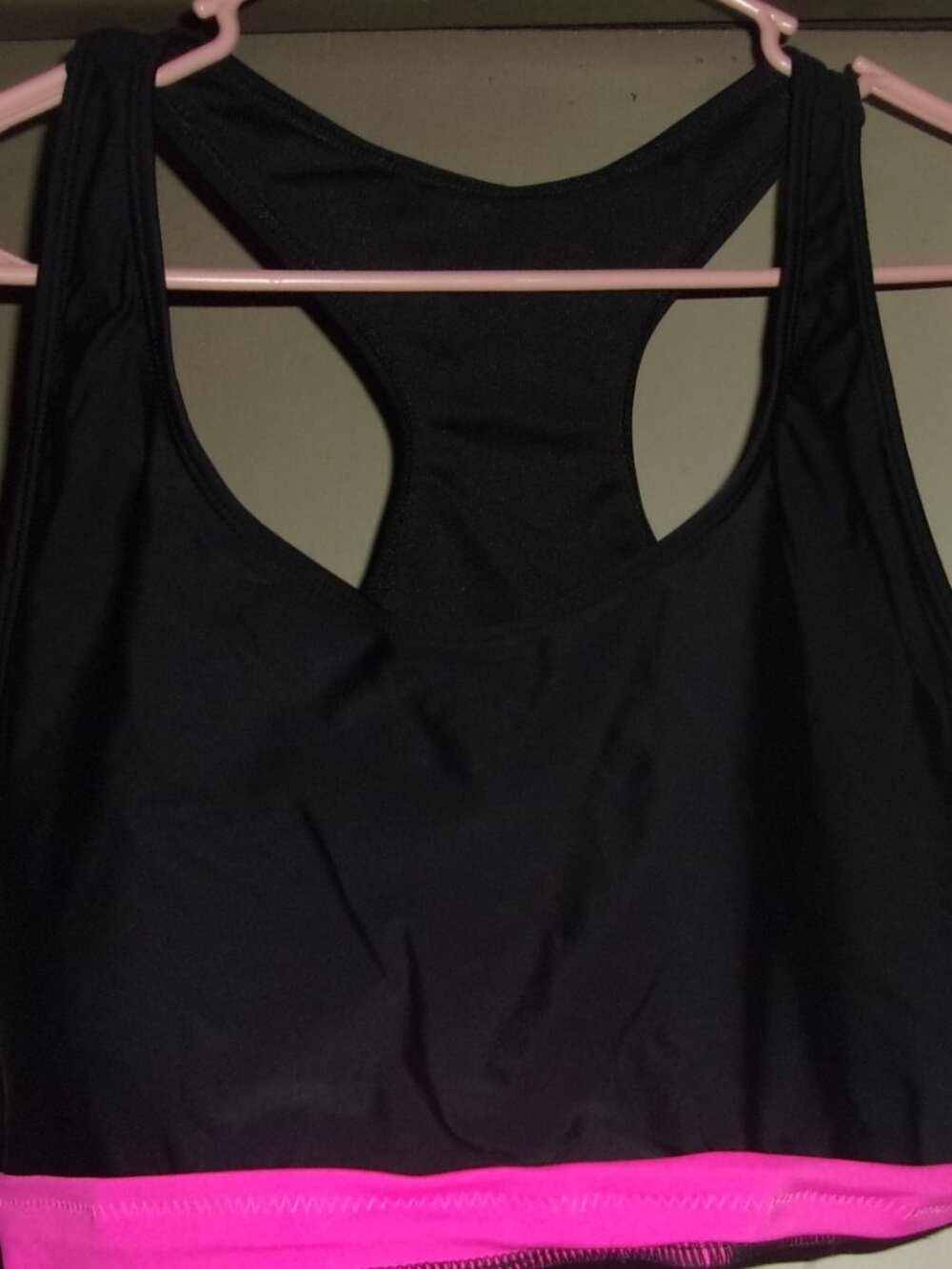 Women's XL Pink & Black Sports Bra Top